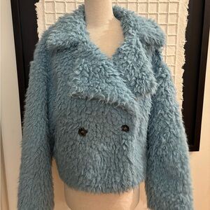 Anthropologie Bkue Shag Fur Coat Size Small